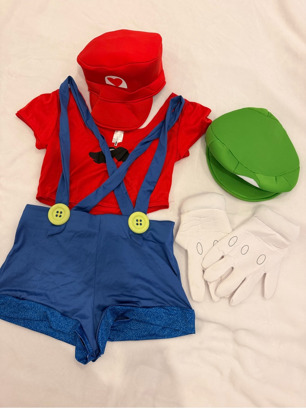 Fashion Nova woman Superhero Costume Set in Red, Blue & Green